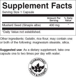 Swanson Full Spectrum Mustard Seed - 400 Milligrams, 60 Capsules