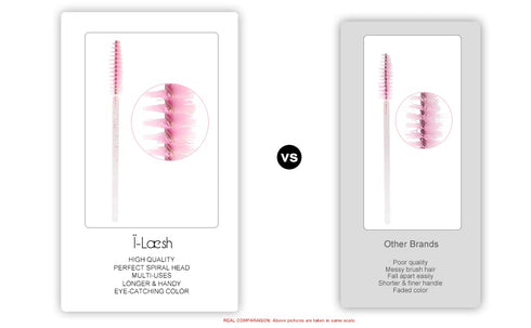 i-Laesh Crystal Mascara Sticks, Disposable Eyelash Brushes for Eyelash Extensions, Pack of 100 (Black)