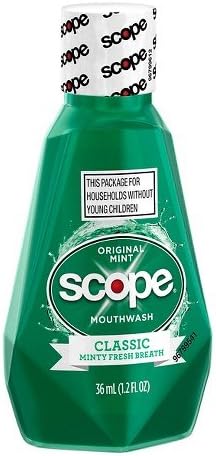 Scope 1.2 Oz Pack 3) Mouthwash Classic Original Mint Travel Size