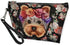 Howilath Floral Yorkie Terrier Dog Makeup Bag, Portable Cosmetic Clutch Bag for Women Travel Shopping