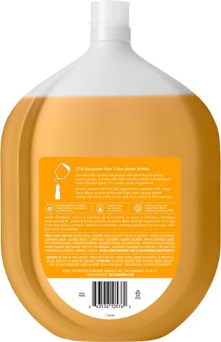 Method Gel Dish Soap Refill, 54 Fl Oz, Clementine, Biodegradable Formula
