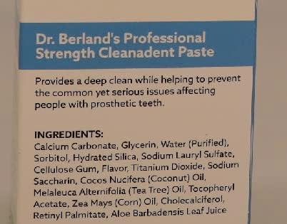 Dr. B Dental Solutions Cleanadent Denture and Gum Toothpaste, ADA Accepted, 4 oz, 2 Pack