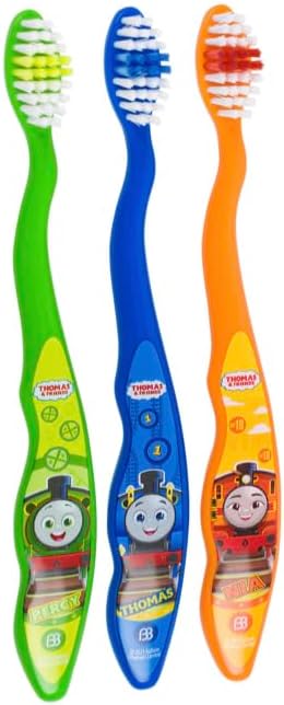 Brush Buddies Thomas & Friends Toothbrush for Kids, Soft Bristle Toddler Toothbrushes, 3PK