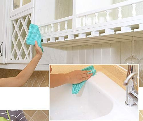 JEBBLAS 50 Count Reusable Handi Wipes, Disposable Cleaning Cloths, Dish Towels, Handy Cleaning Wipes (Green)