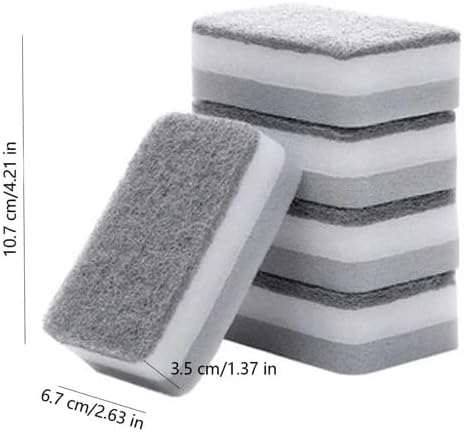Minimalist Double-Sided Cleaning Sponge for Kitchen (5, 4.21x2.63x1.37)