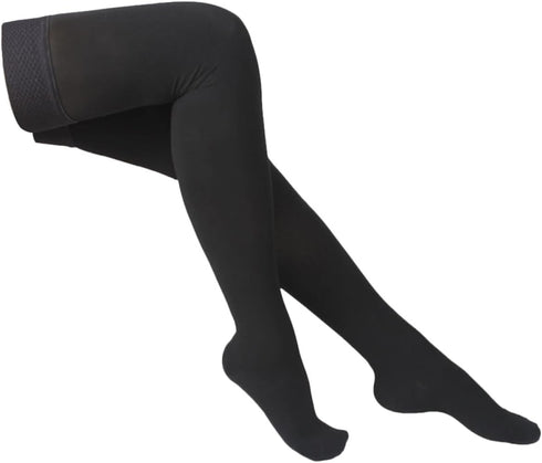 Long Black Compression Socks for Women - Thigh High Support for Varicose Veins