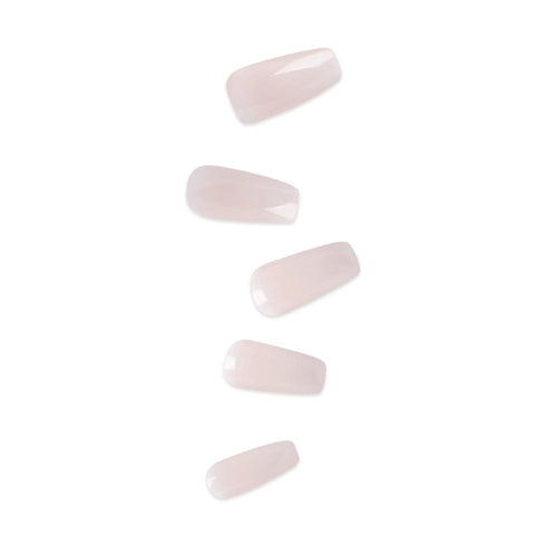KISS Classy Press On Nails, Nail Glue Included, 'Be-you-tiful', Beige, Long Size, Coffin Shape, 28 Nails