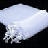 ATCG 50pcs 12x16 Inches Large Drawstring Organza Bags, Wedding Party Favor Pouches, White