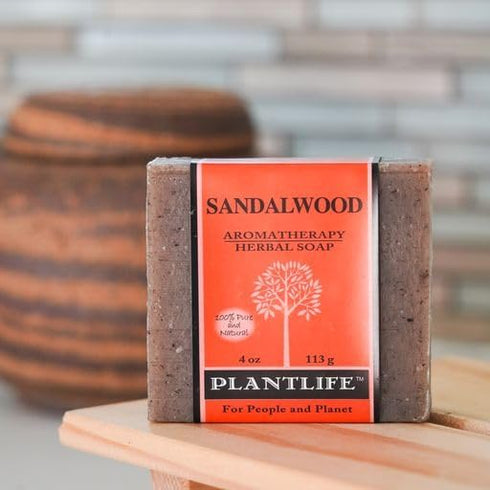 Plantlife Sandalwood 3-Pack Bar Soap - Moisturizing and Soothing Soap, Hand Crafted with Plant-Based Ingredients