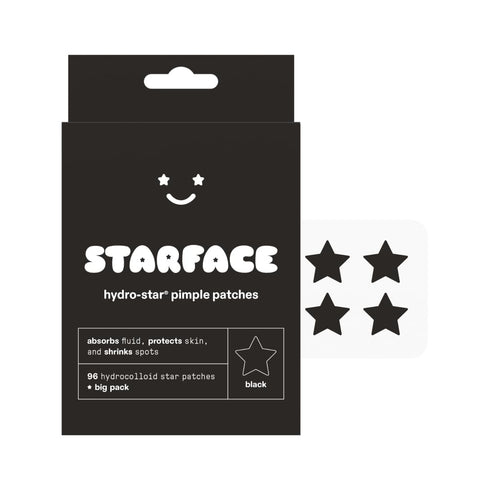 Starface Black Star BIG PACK, Hydrocolloid Pimple Patches, Cute Star Shape, Absorb Fluid & Reduce Redness (96 Count)