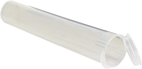 W Gallery 10 Clear 116mm OPEN CAP Pop Top Tubes, Airtight Smell Proof Containers for Pills Herbs Flowers Supplements