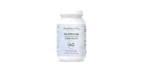 HGB BeeHealthy Homeopathic Blank Pellets/Globules #40-1LB Jar of 100% Pure Cane Sugar