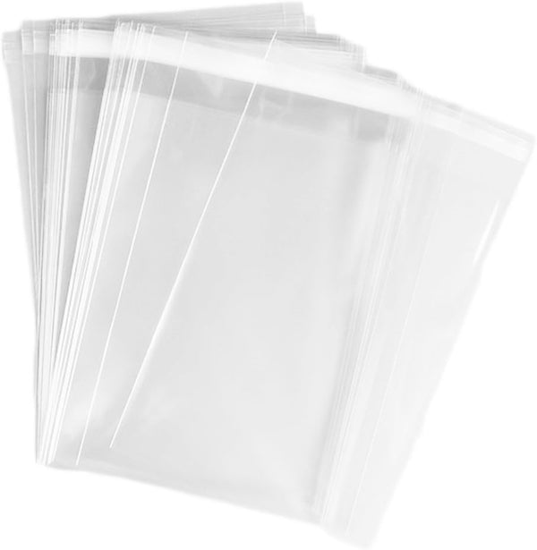Clear Flat Cello/cellophane Treat Bags, 200 Count 9x12inch, Self Seal & Reinforced for Packaging Prints & Photos