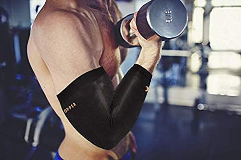 THX4COPPER Elbow Compression Sleeve, 2 Pieces, Copper Infused Support for Workouts, Sports, Arthritis
