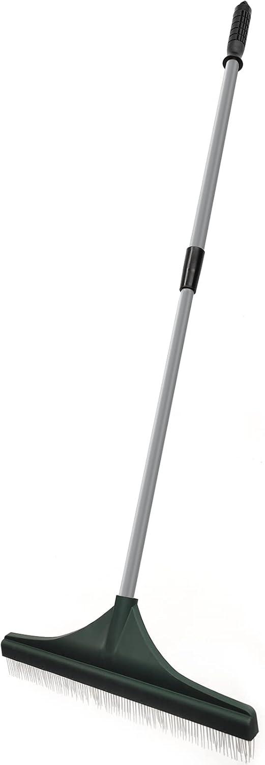 Artificial Turf Rake Carpet Rake, SOYUS Grass Broom Hand Rake with Adjustable Handle, Steel 32 to 52 Inches
