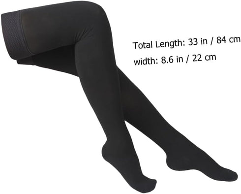 Long Black Compression Socks for Women - Thigh High Support for Varicose Veins