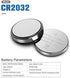 GutAlkaLi CR2032 Lithium 3V Battery, Electronic Coin Cell Button for Toys, 40 Pcs
