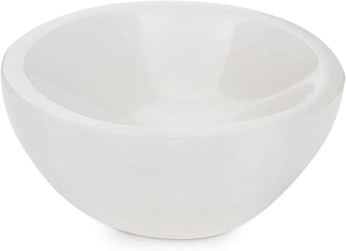 Himalayan Glow WBM Selenite Crystal Bowl - 4 Inch for Smudging, Healing, Recharging Crystals, Charging Station for