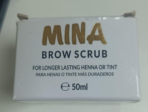 MINA Brow Scrub, Natural Extracts for Long-Lasting Henna or Tint, 50ml Organic Brow Scrubber
