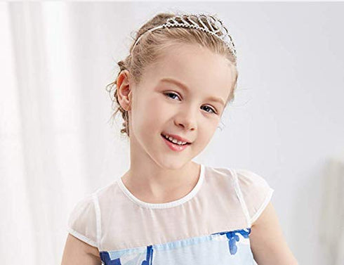 Lovelyshop Girls Heart Rhinestone Tiara Crown for Birthday, Wedding, Prom Princess Party