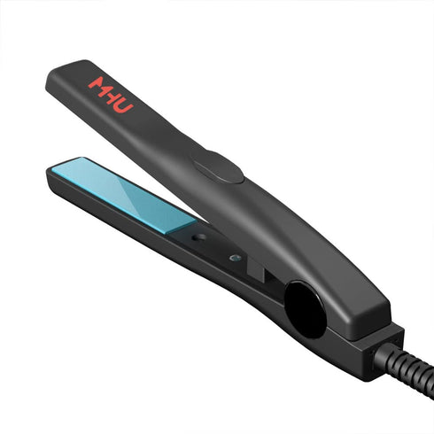 Professional Travel Size Mini Flat Iron, 0.5 inch, Tourmaline Ceramic Hair Straightener, Black