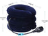 Upgraded Premium Flannel Inflatable Cervical Neck Traction Pillow - Pain Relief Collar (for Adults, Dark Blue)