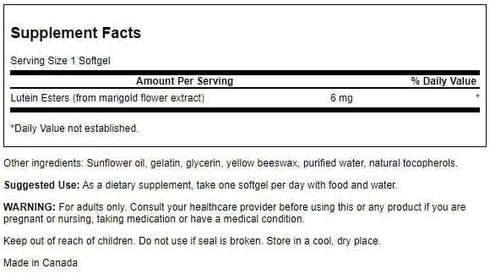 Swanson Lutein 6 Milligrams, 100 Sgels