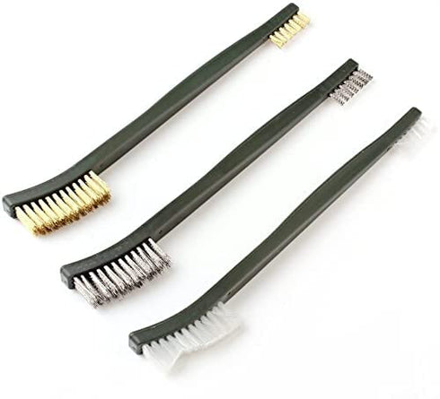 OriGlam Mini Wire Brush Set, Handy Steel/Nylon/Brass Brush for Cleaning Paint, Dirt, Welding Slag, Rust