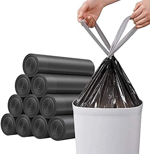 RONYMARX Drawstring Garbage Bags, 50 Counts, Thicken Bathroom Trash Can Liners for 4-6 Gallon