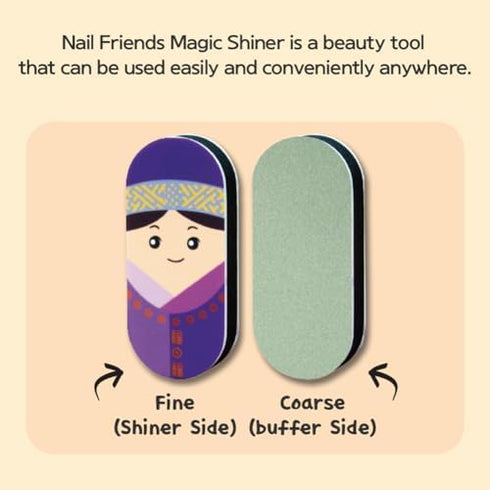 Nail Shiner Buffer Block, Nail Care Tool, Shine Kit for Natural Acrylic Nails (Korea Woman)