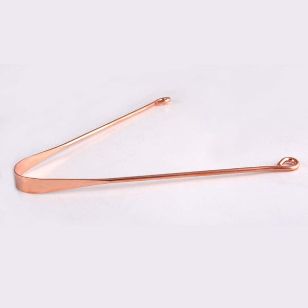 Pure Copper Tongue Scraper Cleaner, Surgical Tongue Scraper, Best Remedy for Bad Breath, Flexible Handle, Set of 1