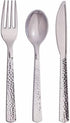 VeZee 160 Tablesettings Pack 80 40 40 |1 Pack Pcs Disposable Extra Heavyweight Silver Plastic Silverware.Lillan One