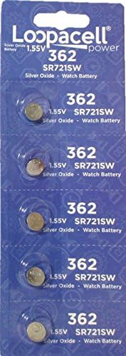 LOOPACELL 362-361 1.55v 362/361 Battery (SR721SW) Pack of 5 Batteries