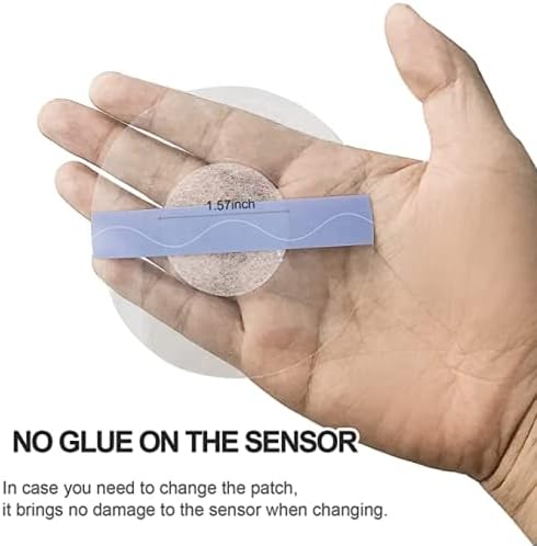 55Pack Freestyle Libre Adhesive Patches, Breathable Waterproof Sensor Patches for CGM, Clear with No Glue in Center