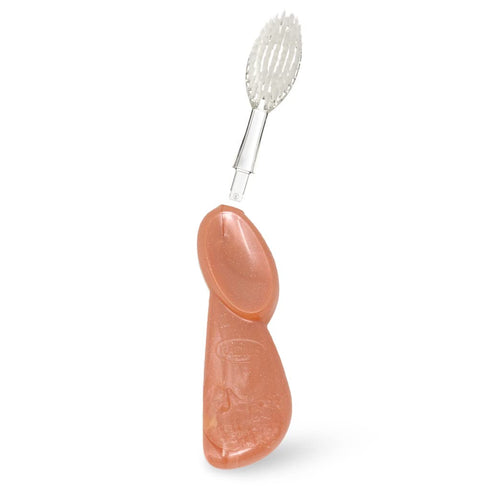 RADIUS Big Brush Toothbrush - Right Hand, Soft Coral Sparkle, Replaceable Head, BPA Free, ADA Accepted for Gum Health