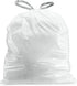 Plasticplace Custom Fit Trash Bags, Compatible with simplehuman Code E (100 Count) White Drawstring Garbage Liners