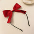 Red Bowknot Headband for Women Girls, Handmade Black Bows Hair Hoop, Bowknots Hair Bands
