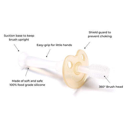 Haakaa 360° Silicone Baby Toothbrush – 100% Soft Food Grade Silicone, BPA-Free, Safe for Babies 6 Months+