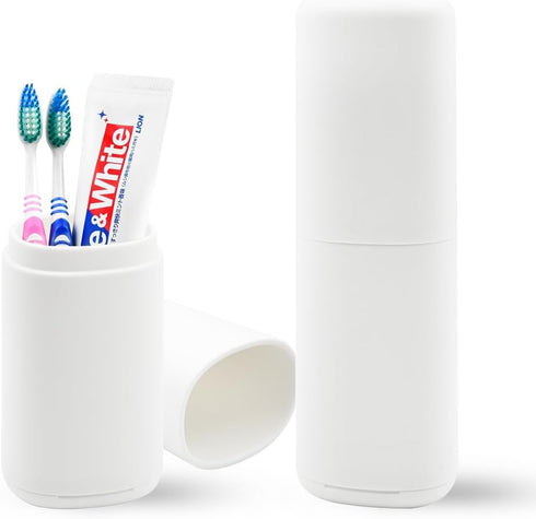 Portable Toothbrush Travel Case, Plastic Holder and Toothpaste Cover, Compact Storage Container for School Camping
