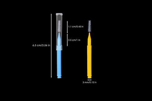 GOUWEIBA 100 pcs Disposable Interdental Brush Toothpick Dental Hygiene Flosser Tools (Mixed Color)