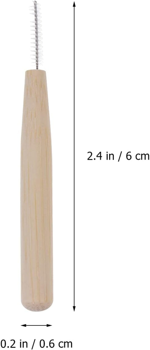 50 PCS Bamboo Interdental Brush Tooth Flossing Head Cleaners for Braces and Oral Care