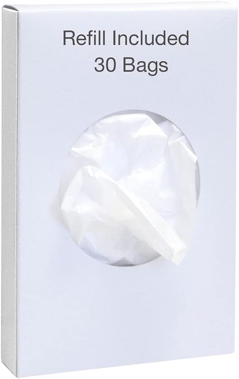 Feminine Hygiene Personal Sanitary Disposal Bag Dispenser, Classic White