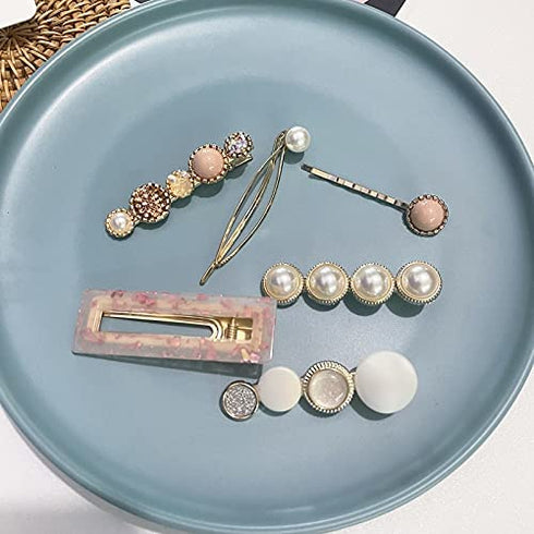 Mehayi 20 PCS Pearls Hair Clips Fashion Korean Style Acrylic Resin Hairpins for Women and Girls Headwear Accessories