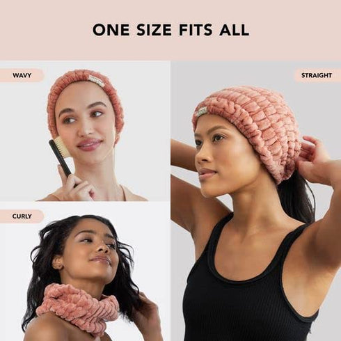 Kitsch Spa Headband - Extra Wide Makeup Headband for Washing Face | Multi Purpose Facial & Hair Band | Dusty Rose