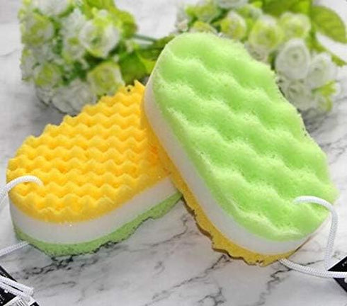 Pack of 3 Exfoliating Foam Sea Sponge, Soft Bath Shower Sponges for Women Men, Extra Large Size