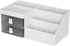 Makeup Organizer With 2 Drawers, Countertop Organizer For Vanity, Bathroom Organizers And Storage, Bathroom And Bedroom Desk Cosmetics Organizer For Skin Care, Brushes, Eyeshadow, Lotions (White) by Zlxtxpor
