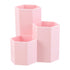 LoveBB Makeup Brush Holder Organizer, 3 Slot Plastic Storage Solution for Cosmetics Brushes, Pink