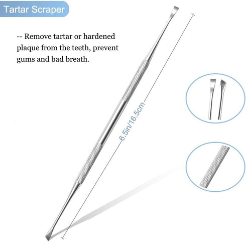 3Pcs Dental Tools Teeth Care Kit - Calculus and Plaque Remover Set Tooth Pick with Mouth Mirror Teeth Cleaning Set with