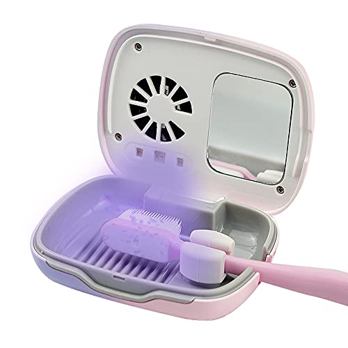 Rechargeable Mini UV Toothbrush Sterilizer Cover with Fan and USB Cord, Long Battery Life, Improved Case Ventilation,