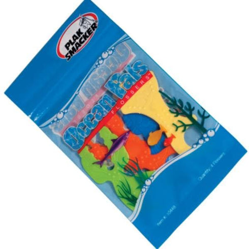 Plak Smacker 10448 4 Pack 24 Count Ocean Pals Oral Dental Flossers Assorted Per